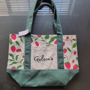 Gelson's Earthwise Canvas Mini Shopping Tote Strawberries